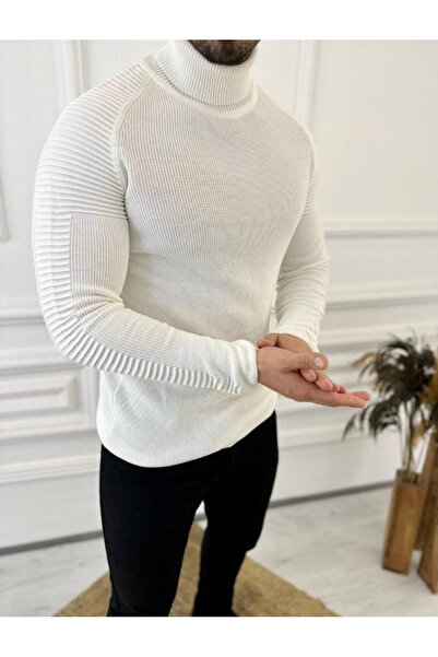 elkumoda Sweater Natural Cotton Knitwear Turtleneck Turtleneck Sweater