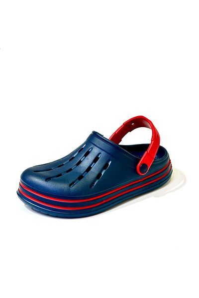 Akınal Bella Navy Blue Red Women's Hospital Home Cross Closed Front Eva Slippers - Navy Red - 36