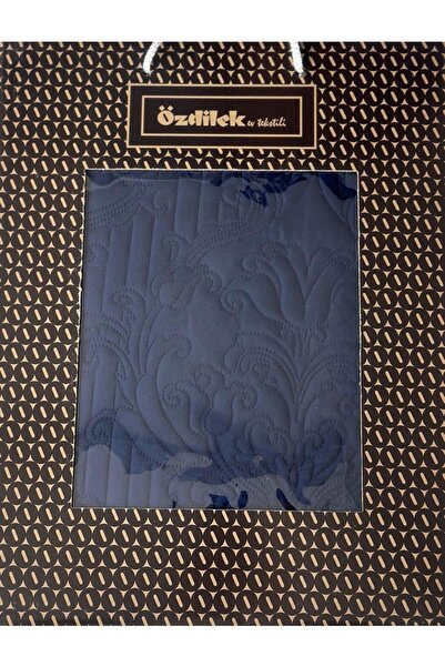 Özdilek مفرش سرير فلير مزدوج باللون الأزرق الداكن