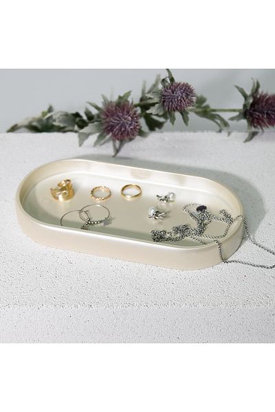 Selim Tiny Oval Tray Pearl