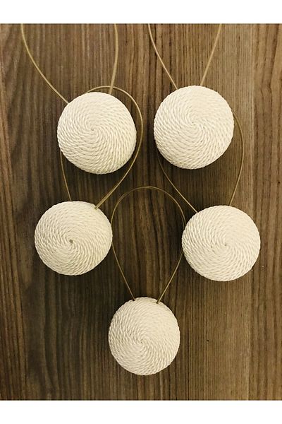 FEDA İSTANBUL Magnetic Curtain Tulle Latch 5 Pieces Thread Wrapped Round