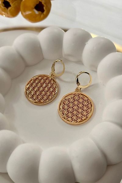 Trendy Butik زهرة الحياة نموذج الأقراط