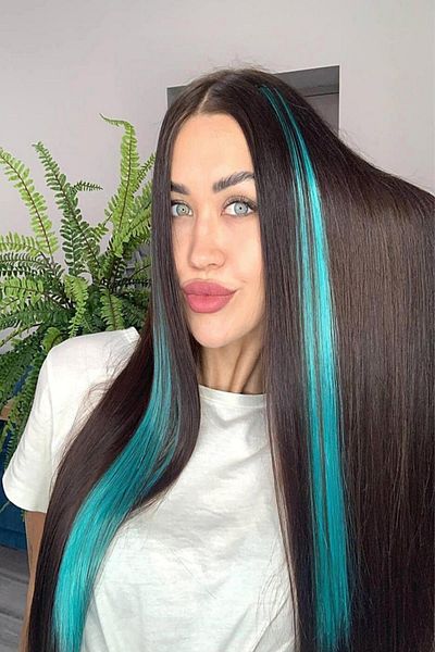 BAHELS Blue Hair Extension Snap Clip 1 Piece
