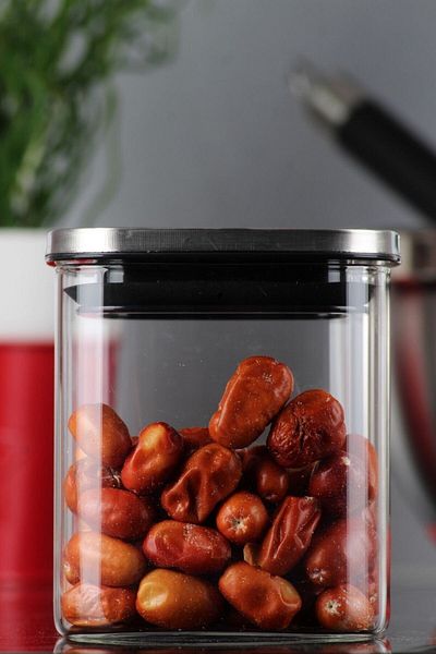 Nikadu Borosilicate Glass Jar with Metal Lid 700 ml Pulses Jar