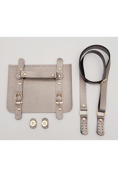 angel çanta aksesuar Αξεσουάρ Angel Bag Τεχνητό δέρμα Διπλή πόρπη Ρυθμιζόμενη λαβή Φωτεινό γκρι Χρώμα Τσάντα Δερμάτινο Σετ Ανοιχτόχρωμο Χρυσό M