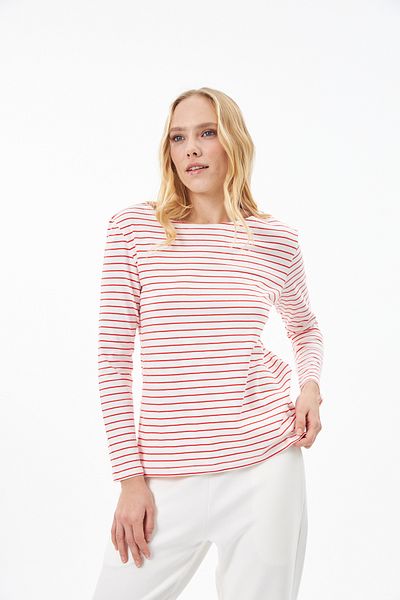 Elegant Design London Striped T-shirt White Red