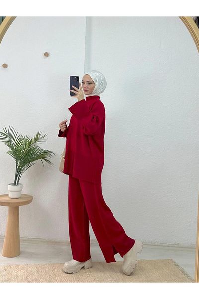 lurex moda DOUBLE SUIT WITH SIDE Slit