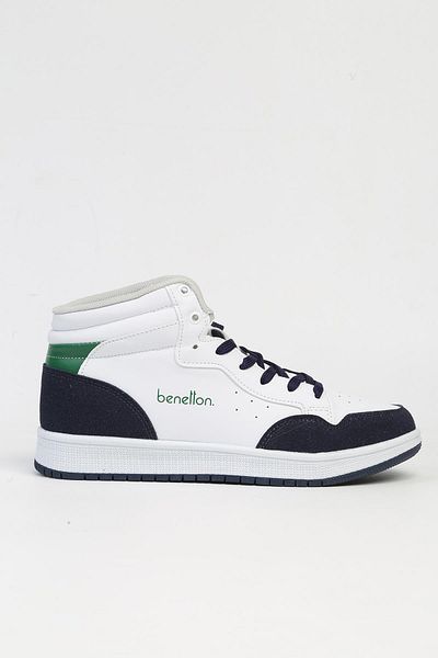 Benetton ® |   BN-30868-Λευκό Navy Blue-Γυναικεία αθλητικά παπούτσια