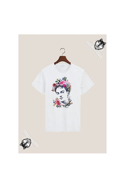 MarkaTurko FRIDA KAHLO Τυπωμένο Ειδικό Σχέδιο Λευκό T-shirt 80-1T