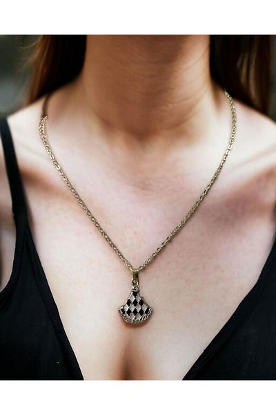 Mixperi Zircon Stone Yellow Chain Sailboat Model Necklace Sail Pattern Necklace