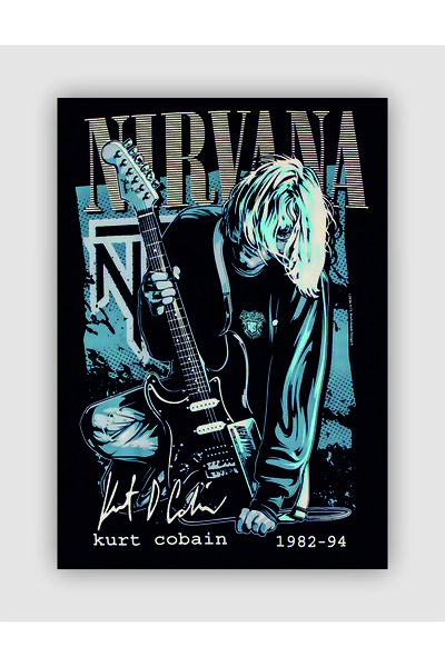 fırsatlar diyarı Nirvana Kurt Cobain Vintage Duvar Posteri - Duvar Dekoru - Kalın Kağıt - Çerçevesiz