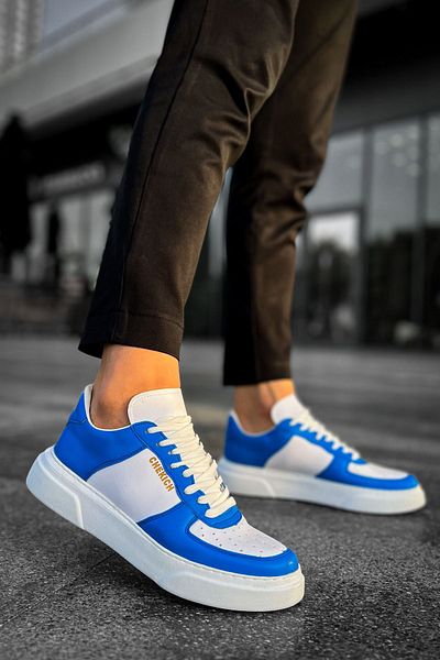 Chekich CH087 FBT Kenton Men's Shoes WHITE/BLUE