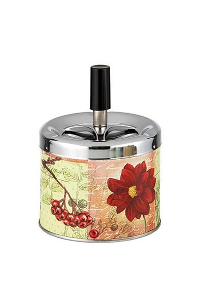 ANGELO Τασάκι με Μεταλλικό Θάλαμο Push-Pull Flowers3 9 cm