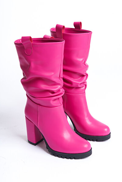 ÜNAL ÖZER Γυναικείες μπότες με φυσούνες Fuchsia Skin Un001-0136