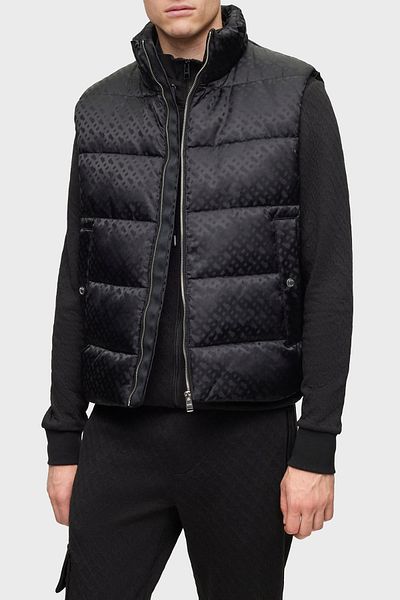 BOSS Monogram Patterned Zippered Water Repellent Regular Fit Inflatable Vest Men's VEST 50497772 001