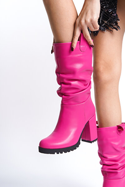 ÜNAL ÖZER Γυναικείες μπότες με φυσούνες Fuchsia Skin Un001-0136