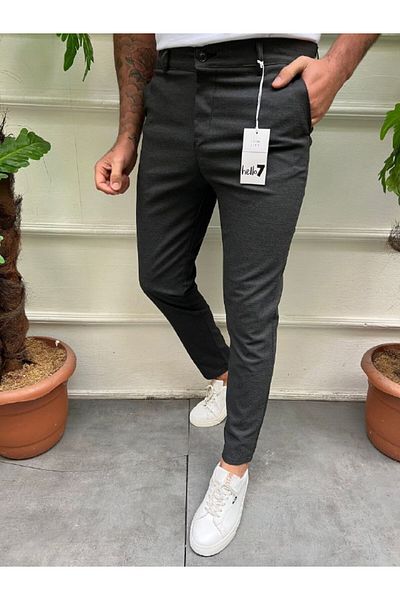 bmmodam Men's Slimfit Cut Lycra Linen Trousers