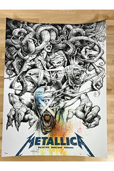 owl bag Стенен гоблен с шарен дизайн и плакат за концерт на Metalica Madrid
