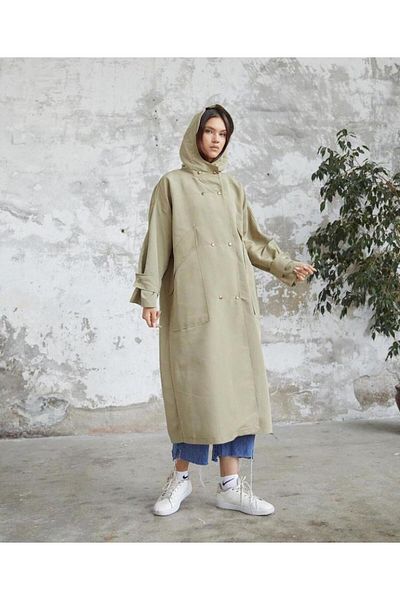 Hena Store Women's Large Size Trench Coat