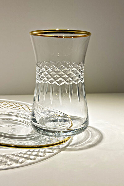 Paşabahçe Heybeli Altın Yaldızlı 6 Kişilik 12 Parça Çay Seti 160cc 42361 Sier...