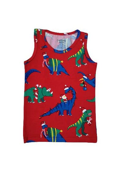 elmas kids Boy's Cotton Red New Year Themed Dinosaur Printed Athlete Boxer Set