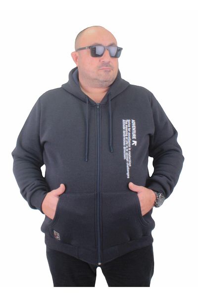 MocGrande Φούτερ με φερμουάρ μεγάλου μεγέθους Adventure 23220 NAVY BLUE