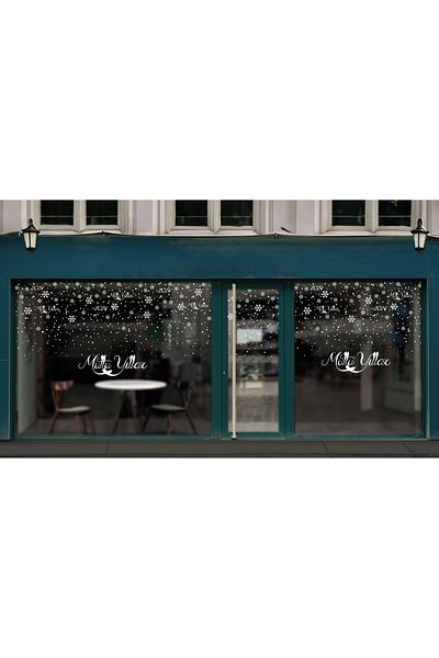 AlyMarkt 2025 Πρωτοχρονιάτικα γυάλινα στολίδια - Καφέ - Εστιατόριο - Στολίδι Βιτρίνας Snowflake