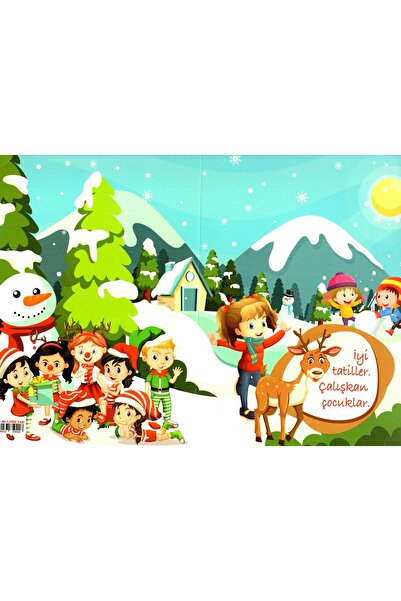 şahane parti غلاف بطاقة تقرير السنة الجديدة للثلج والأطفال 20 قطعة