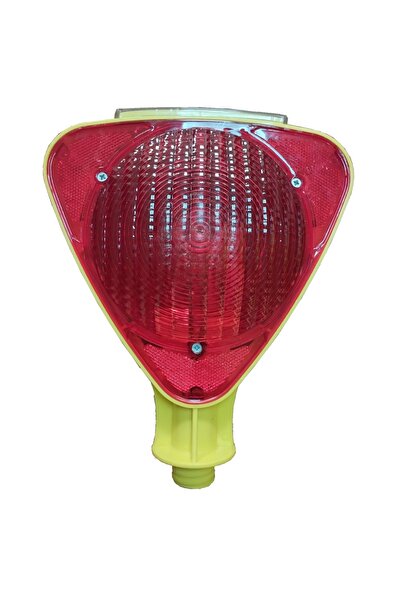 Genel Markalar Lr-Spl01R Güeş Eerjili Üçge Flaşörlü Kırmızı Lamba, Solar Trafik Lambası, Kırmızı Rek
