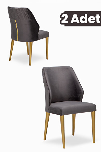 SANDALİE Vanesa 2 Adet Yemek-Mutfak-Salon Sandalyesi / Antrasit