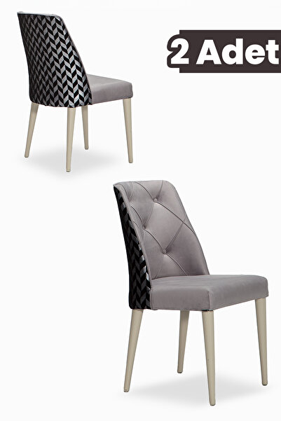SANDALİE Vivaldi 2 Adet Yemek-Mutfak-Salon Sandalyesi / Gri