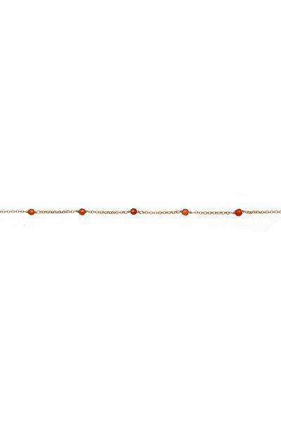 ELLI Halskette Achat Perlen Rot-Orange 925 Gümüş Vergoldet