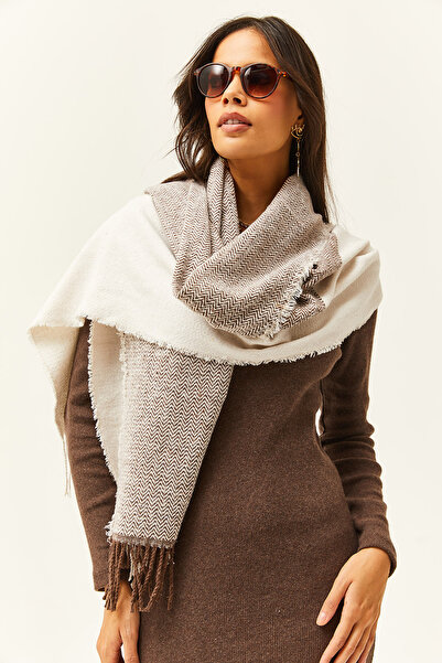 Olalook Women's Stone Bitter Brown Tasseled Thick Shoulder Shawl BYN-00000002