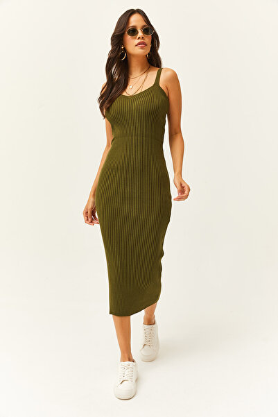 Olalook Women's Khaki Dress Cardigan 2-Piece Knitwear Suit TKM-19000223