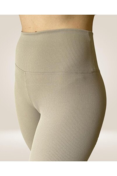 byhaziran butik Ženske bež zimske Visok struk Rebrasto Sa likrom Čupkani mate...