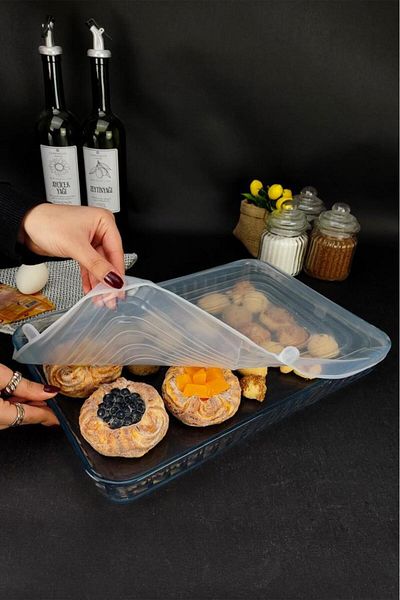Digithome Silicone Rectangular Pyrex Cover Protecting Freshness Stretch Cover - H/6 C1-1-289