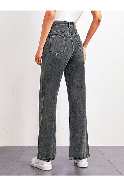 DRC trend Vayne Smoked Snow Lycra Pantaloni de blugi din denim cu talie super înaltă Palazzo
