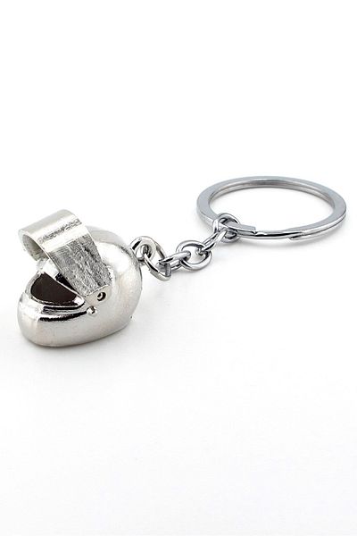 Solfera Motorcycle Scooter Motor Helmet Silver Color Metal Keychain KC075