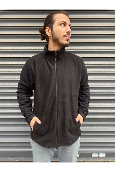 nacar çarşı UNISEX Polar Cold-Resistant Standard-fit Pocket-Free Men's Fleece Cardigan