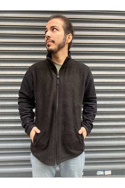 nacar çarşı UNISEX Polar Cold-Resistant Standard-fit Pocket-Free Men's Fleece Cardigan