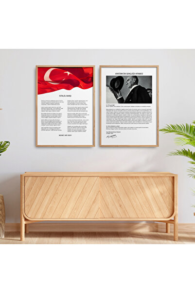 HOMEPACK Set de două cadru Istiklal Marşı, Set de afișe pentru masă pentru tineret, dublu13