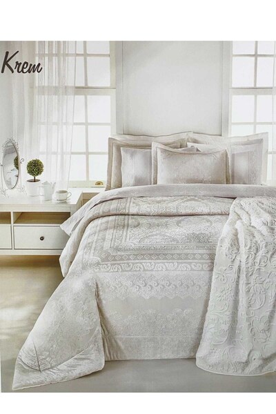 Özdilek İnci Çeyiz Seti Krem 10 Parça