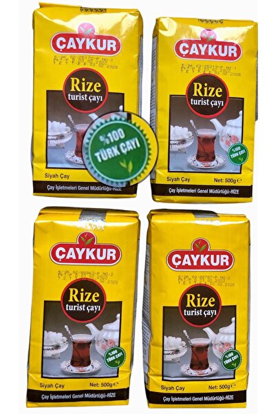 Çaykur ريز توريست شاي أسود 500 جرام/علبة × 4 عبوات