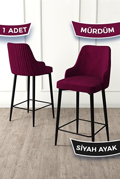 Canisa Enox Serisi, Mutfak Bar Sandalyesi, Babyface Kumaş, Siyah Metal Ayak ,...