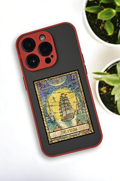 mooodcase iPhone 14 Pro Uyumlu The Moon Desenli Buzlu Şeffaf Lüx Telefon Kılıfı