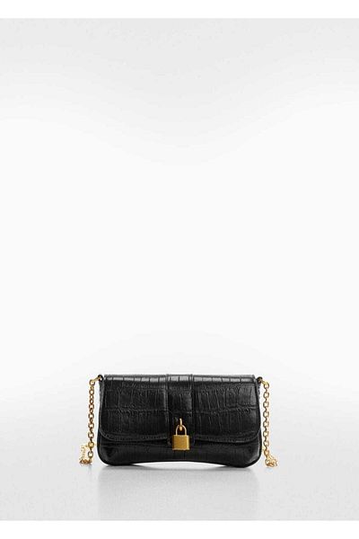 MANGO Woman Τσάντα με αλυσίδα Crocodile Skin Look