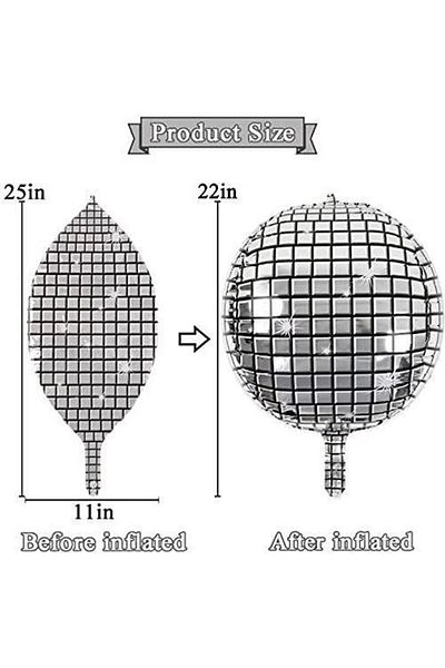 aşkın concept Disco Disco Ball Foil Balloon Silver