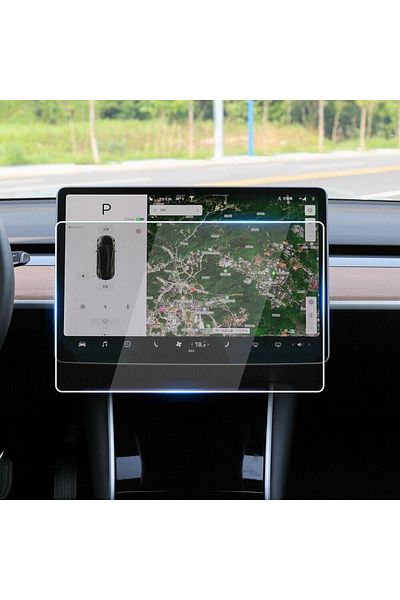 İncisoft Tesla Model Y Compatible Vehicle Multimedia Shatterproof Screen Protector Tempered Anti-Shock And Anti-Scratch