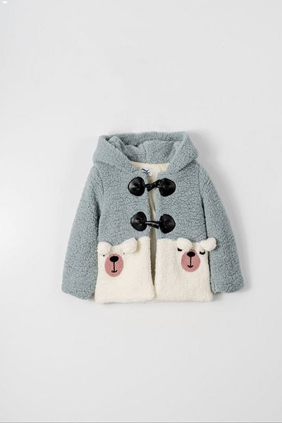 PODIUM GYM Welsoft Baby with Cute Bear Figure Shepherd Button Silicone Padding Cold Windproof Winter-Coat