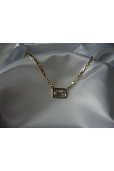 Beyaz Dükkan BEYAZDÜKKAN باجيت حجر الصلب قلادة